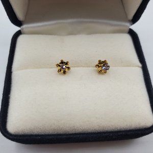 NEW VINTAGE GENUINE TANZANITE STUD EARRINGS (PROMO)